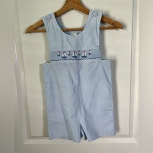 Boys Sail Boats Smocked Jon Jon size 4 | Coastal Nantucket Beach Ocean